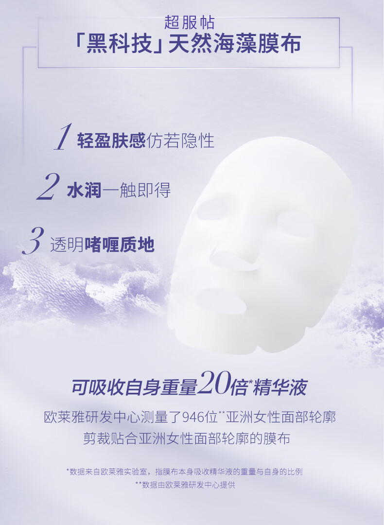 欧莱雅（LOREAL）复颜玻尿酸安瓶鲜注精华面膜PRO无香型20pc*33g补水【直播专享】