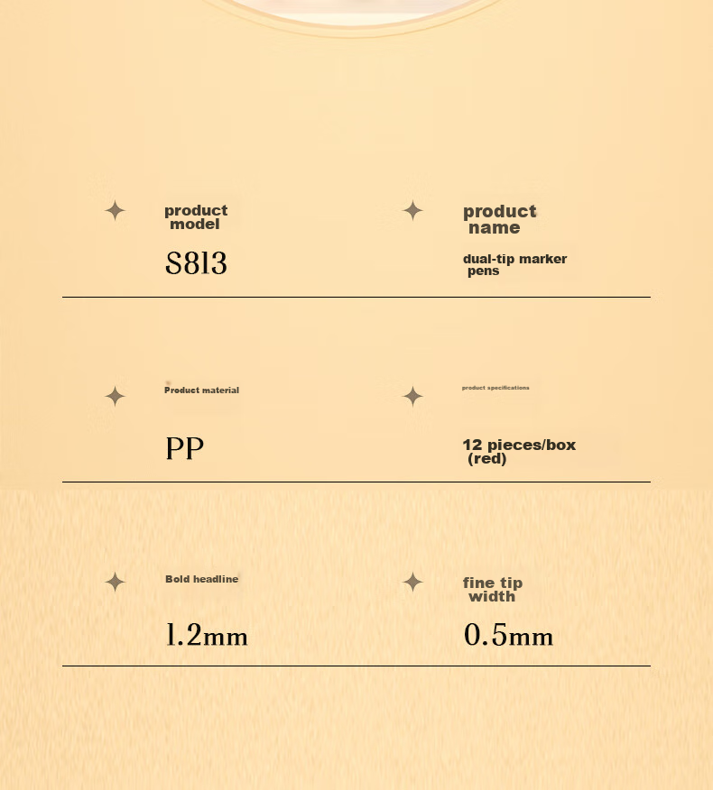 Маркер Deli S831, двусторонний, 0.5мм/1.2мм, красный, 12 шт.