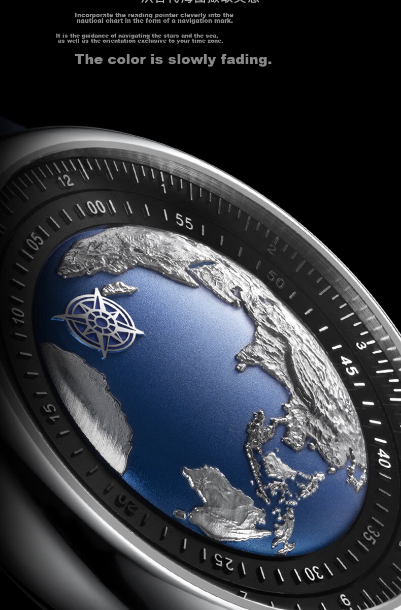 CIGA DESIGN U Series Blue Planet Earth Watch Upgraded Version Wristwatch, Men's Watch, New Year Gift
