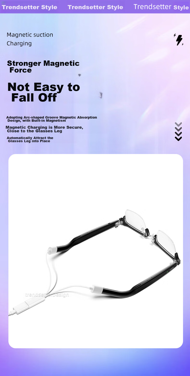 Зарядный кабель Chaofan для Huawei Smart Glasses 2, магнитный, 0.2 м, белый