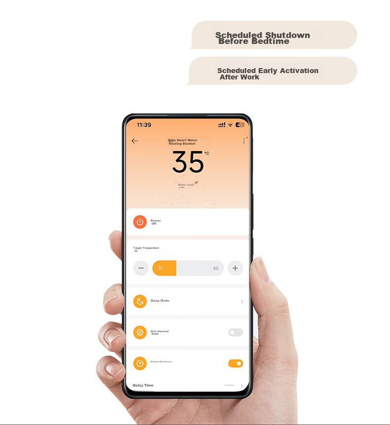 Умное одеяло с подогревом Mijia Dual-Person Smart Heating Blanket, низкий уровень шума, управление со смартфона Xiaomi, 1.8 метра