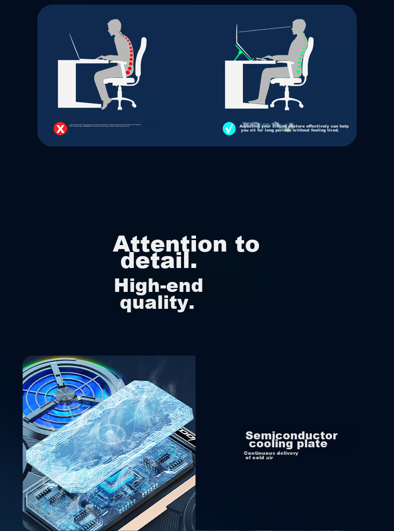 Охлаждающая подставка для ноутбука ICE COOREL Q5, полупроводниковое охлаждение, подставка для компьютера, рассеивание тепла, регулируемая скорость с RGB-подсветкой