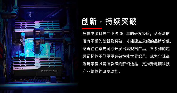 芝奇（G.SKILL）32GB(16G×2)套装 DDR4 3200频率 台式机内存条-幻光戟RGB灯条(C16)
