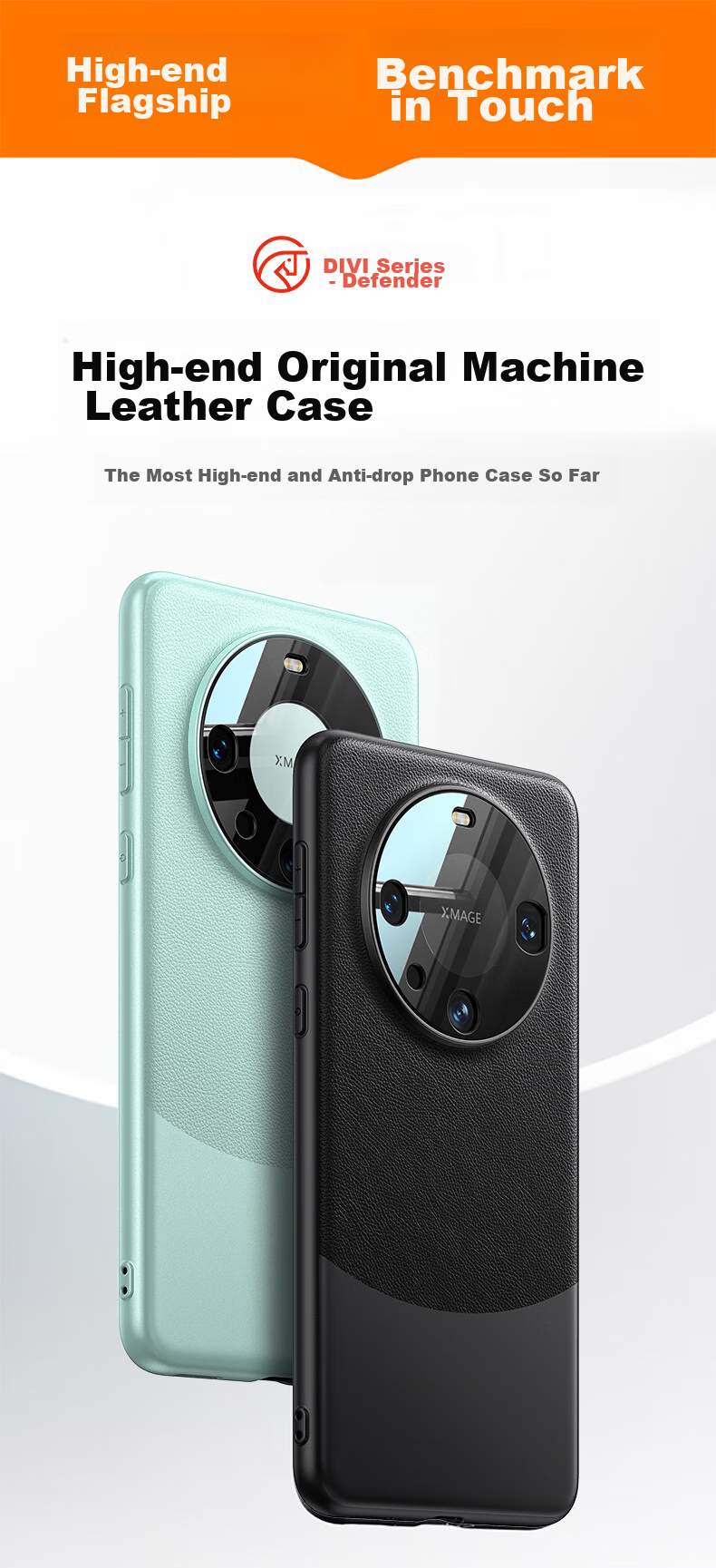 Чехол DIVI для Huawei Mate60, из натуральной кожи, защита камеры, полный охват, ультратонкий, противоударный, элегантный зеленый