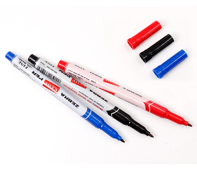 Маркер ZEBRA MO-12A1-SNZ-BK на масляной основе, черный, 10 шт.
