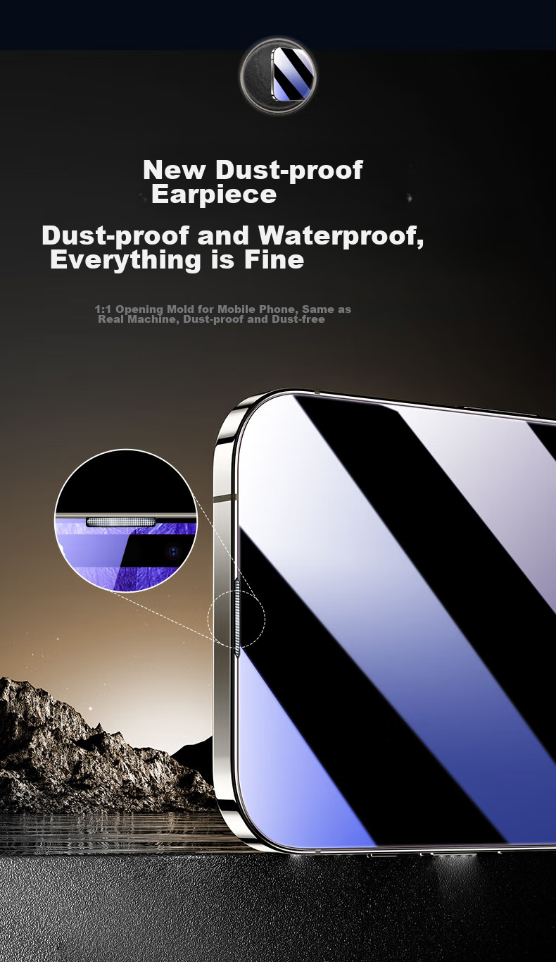 Защитное стекло для экрана DIVI Corning Privacy Screen Protector (2 шт.) для Apple iPhone 14 Pro Max, антибликовое, антипесковое, полное покрытие, защита конфиденциальности, простота установки, защита от отпечатков пальцев, установка без пыли