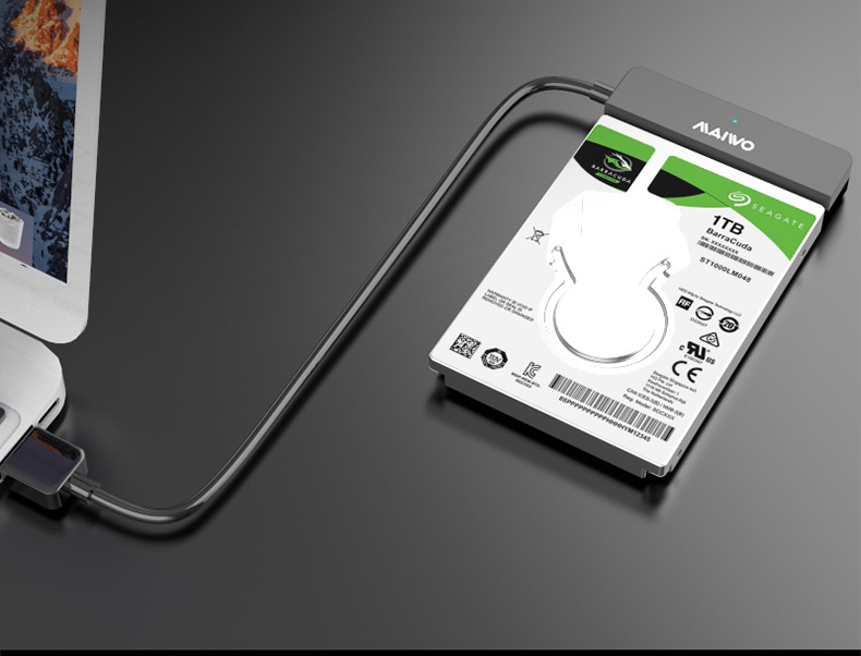 Кабель-адаптер MAIWO K104A для 2.5-дюймовых SATA HDD/SSD, USB 3.0, черный