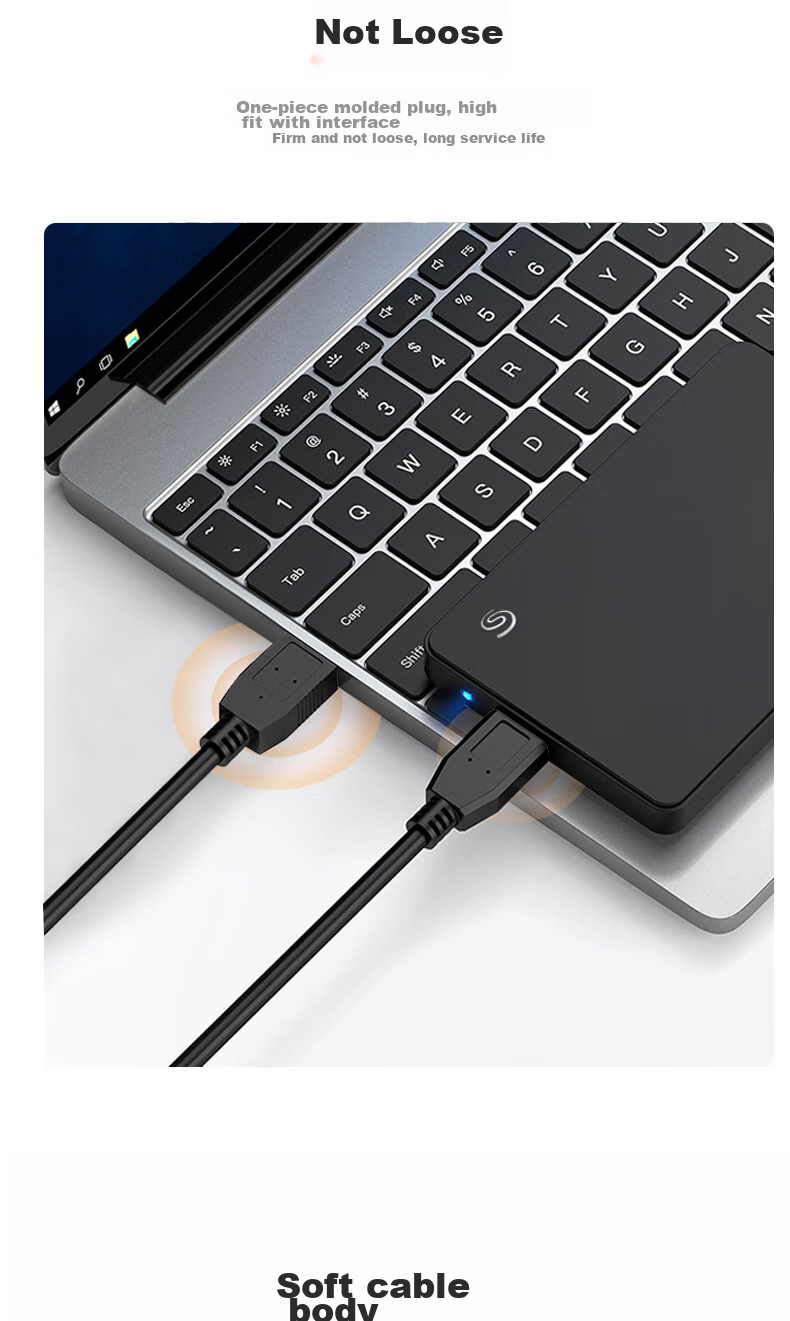 Кабель BURLEFRAN Portable Hard Drive Data Cable, Micro USB 3.0 High-Speed Transfer, для Toshiba, Seagate, Western Digital Portable Hard Drive Enclosure Adapter Cable, 0.3 метра