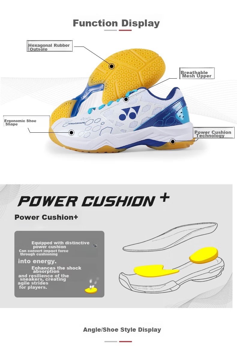 Кроссовки для бадминтона YONEX SHB101CR, мужские и женские, дышащие, амортизирующие, светло-голубые, размер 39