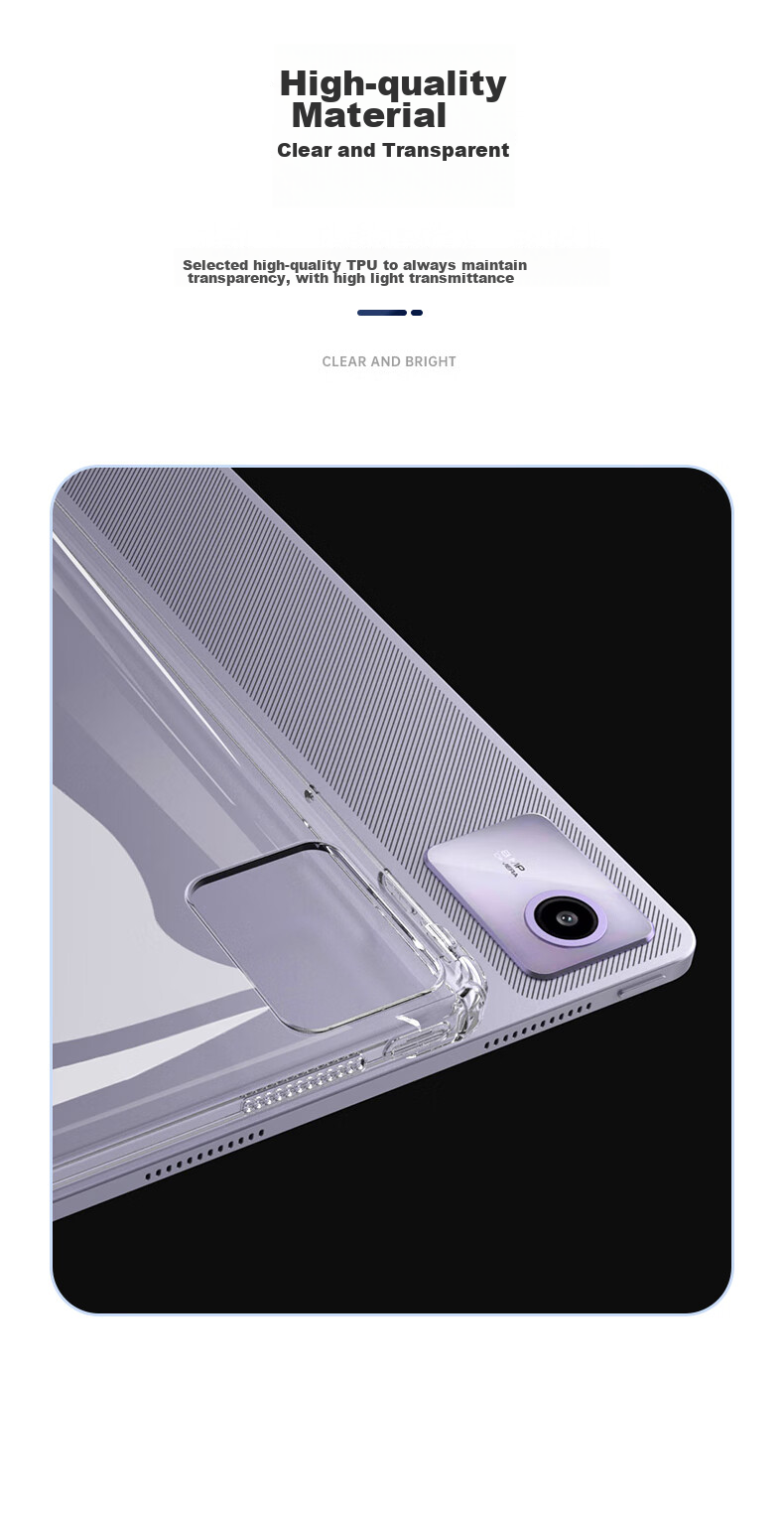 Защитный чехол BIAZE для Lenovo Xiaoxin Pad 2024 11 дюймов, прозрачно-белый, из ТПУ, с защитой от падения