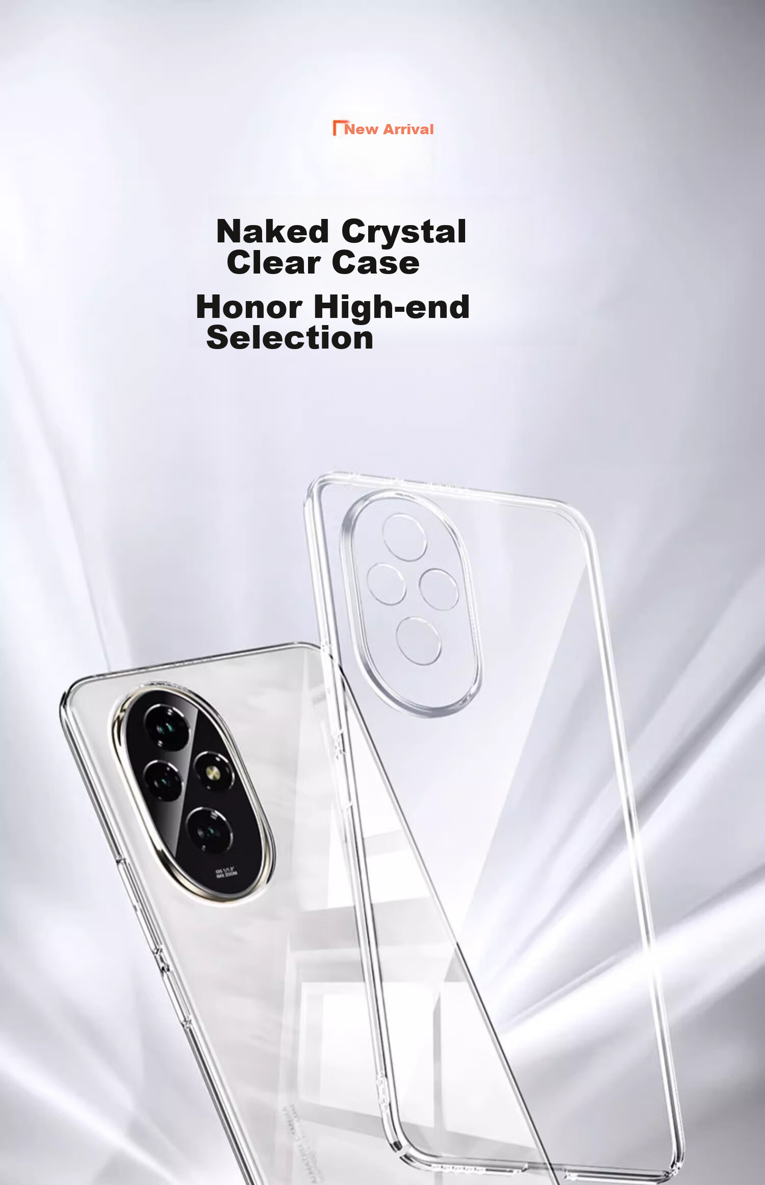 Чехол POZZO для Honor 200 Pro, прозрачный, противоударный, защита камеры, простой стиль