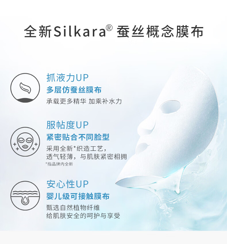 稚优泉 角鲨烷面膜30片免洗补水精华淡化痘印舒缓修护清洁保湿