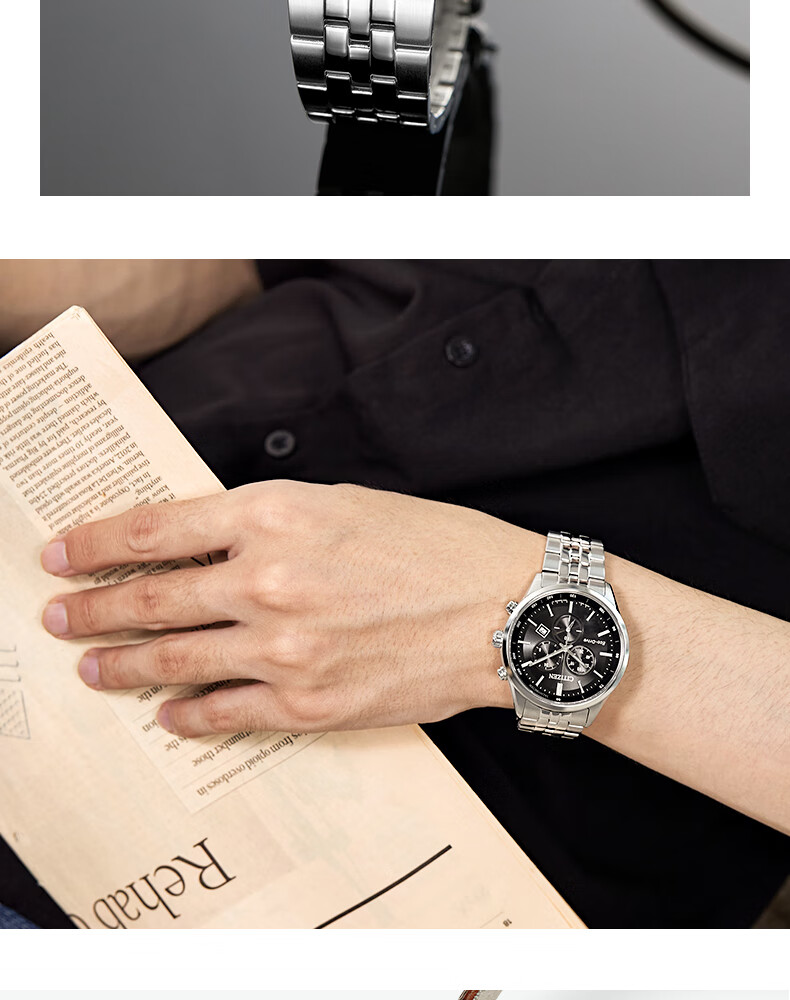Мужские часы CITIZEN AT2570-56E, кварцевые, с солнечной батареей, стальной браслет, водонепроницаемые, аналоговый циферблат, дата