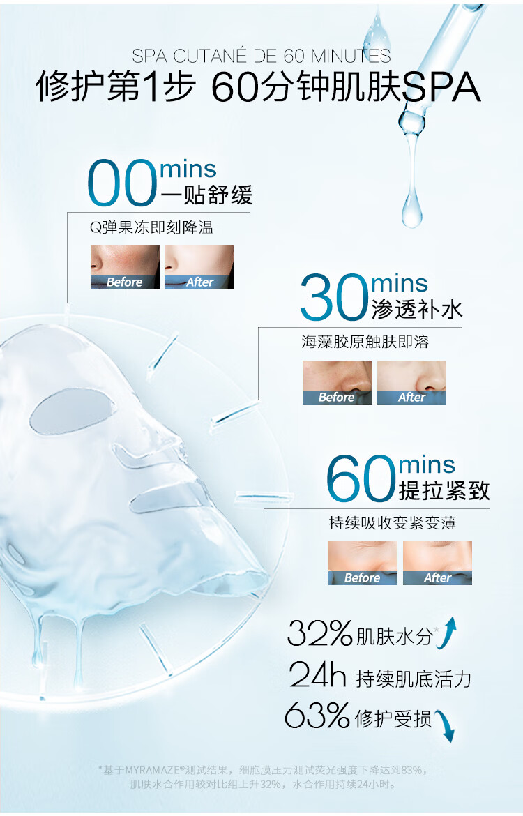 艾莱博iLab60分钟SPA面膜(舒缓祛红)旅行装*1海藻胶面膜保湿补水 1片旅行装