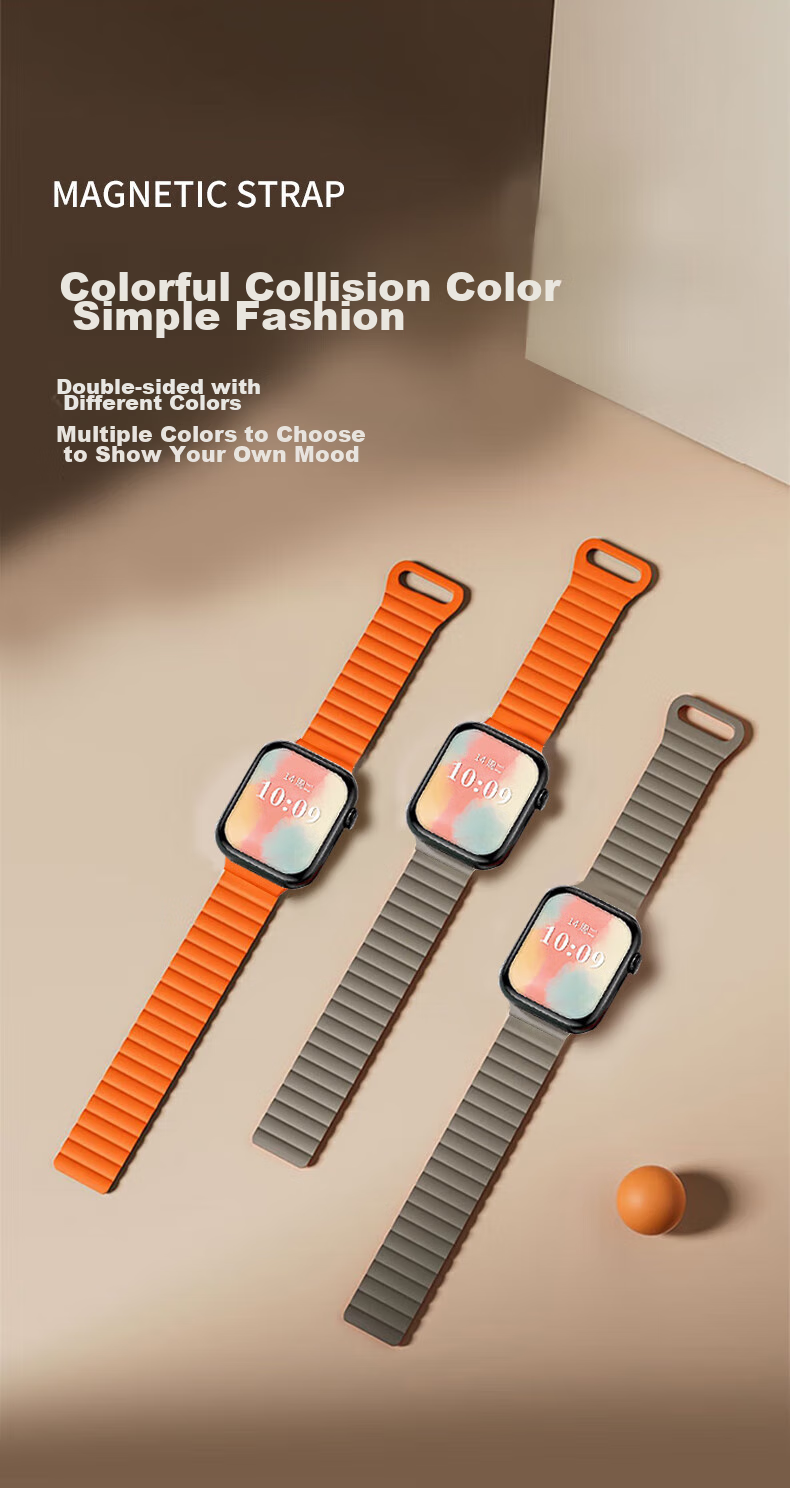 Ремешок Watchbond Magnetic Silicone Loop для Apple Watch, силиконовый, черный, 38/40/41/42 мм