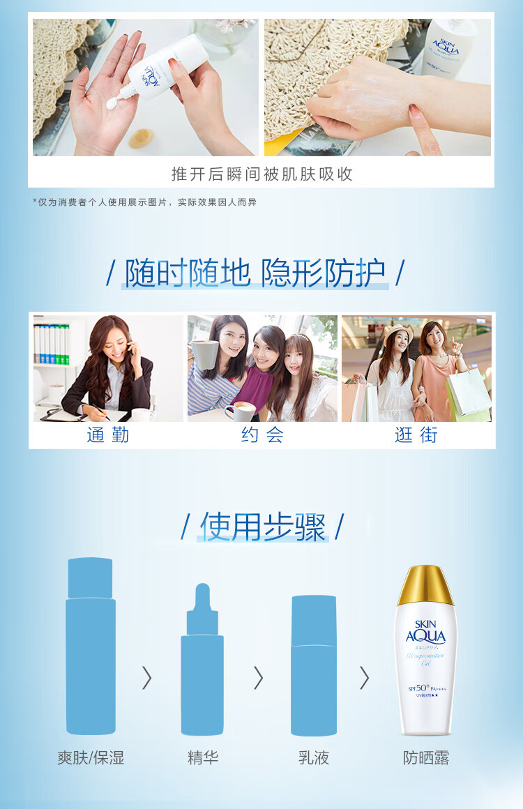 曼秀雷敦（Mentholatum）新碧双重保湿水感防晒露SPF50+ 新碧防晒露小金帽110g/支