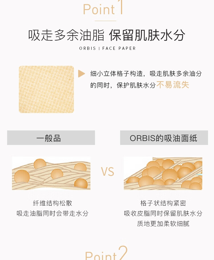 ORBIS奥蜜思京箔吸油面纸（天然麻纸控油补妆）日本原装进口 5本
