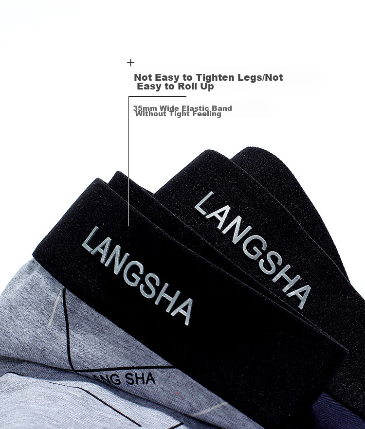 Мужские боксеры LangSha, эластичные, из хлопка, дышащие, антибактериальные, трусы-боксеры средней посадки большого размера, 4 классических стиля