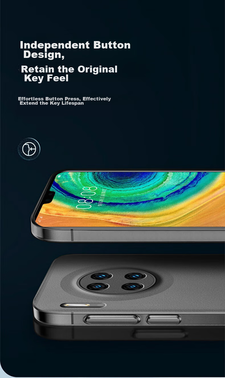 Чехол для телефона HOLDZU для Huawei Mate 30 Pro/Mate 30E Pro, ультратонкий матовый силиконовый чехол с защитой объектива, черный