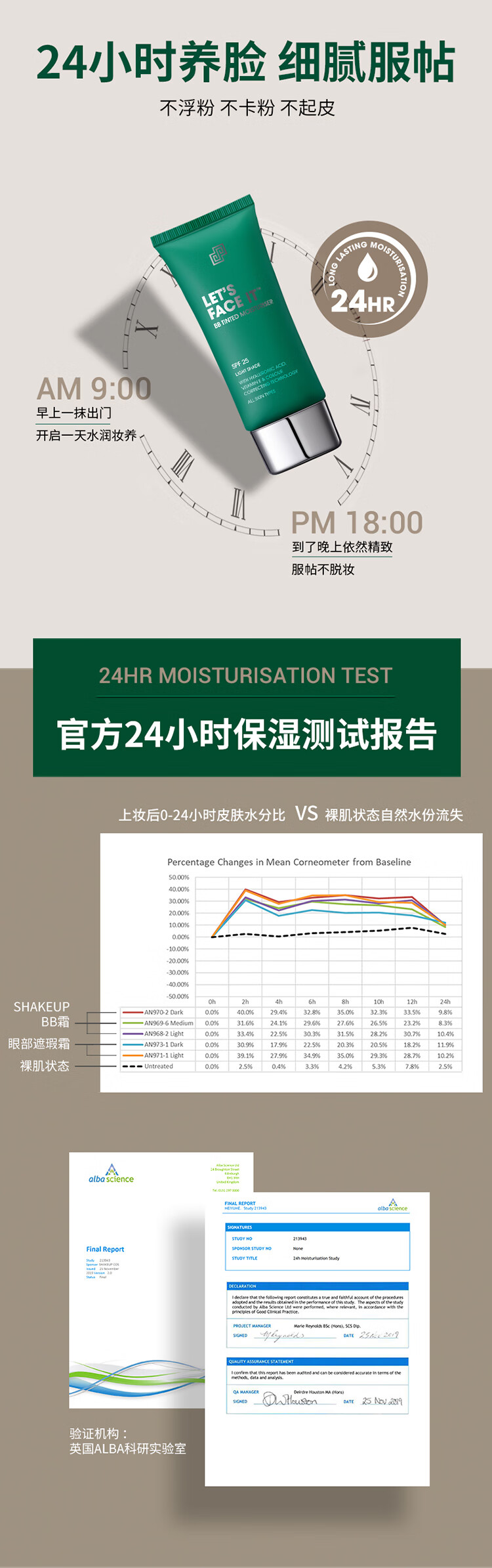 SHAKEUP COSMETICS男士素颜霜懒人霜遮瑕痘印控油保湿持久BB霜50ml 自然色