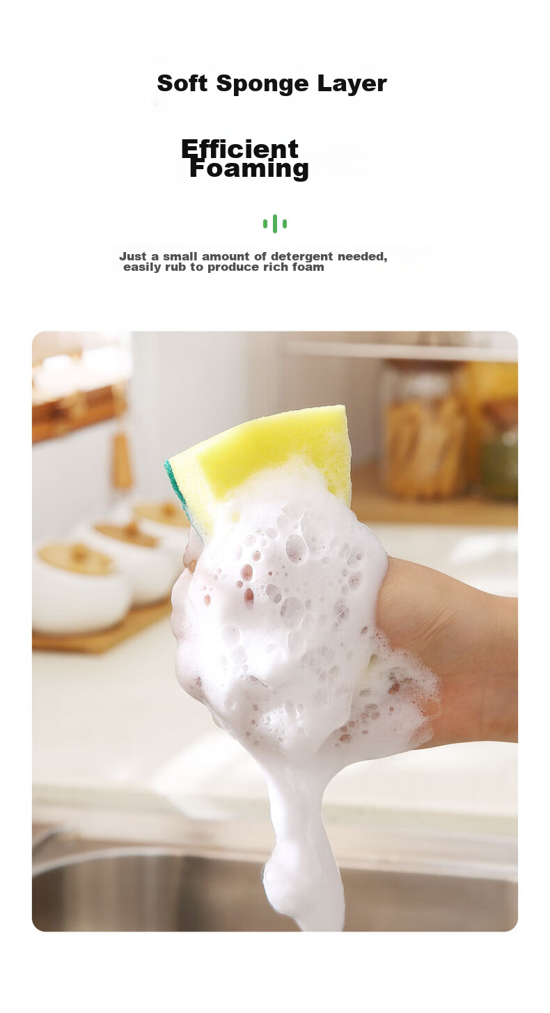 Губка для мытья посуды 3M Scotch-Brite G6215, классическая, 5 штук в упаковке