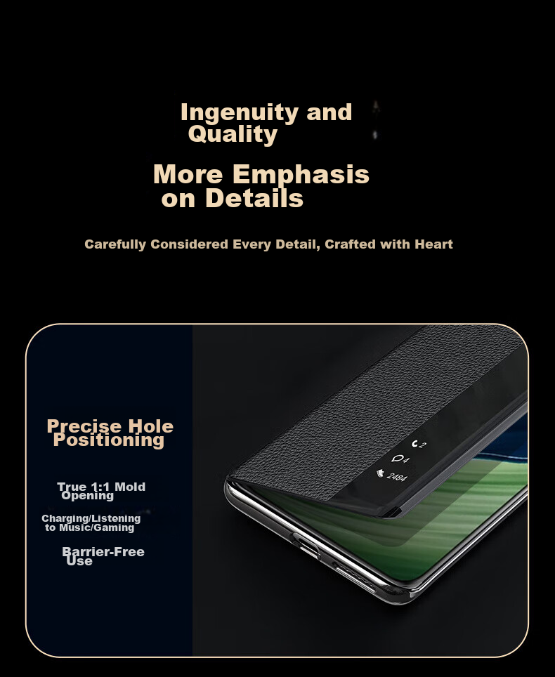 Чехол-книжка KOOLIFE из натуральной кожи для Huawei Mate60 Pro, с окном для просмотра уведомлений, противоударный, бизнес-стиль, черный
