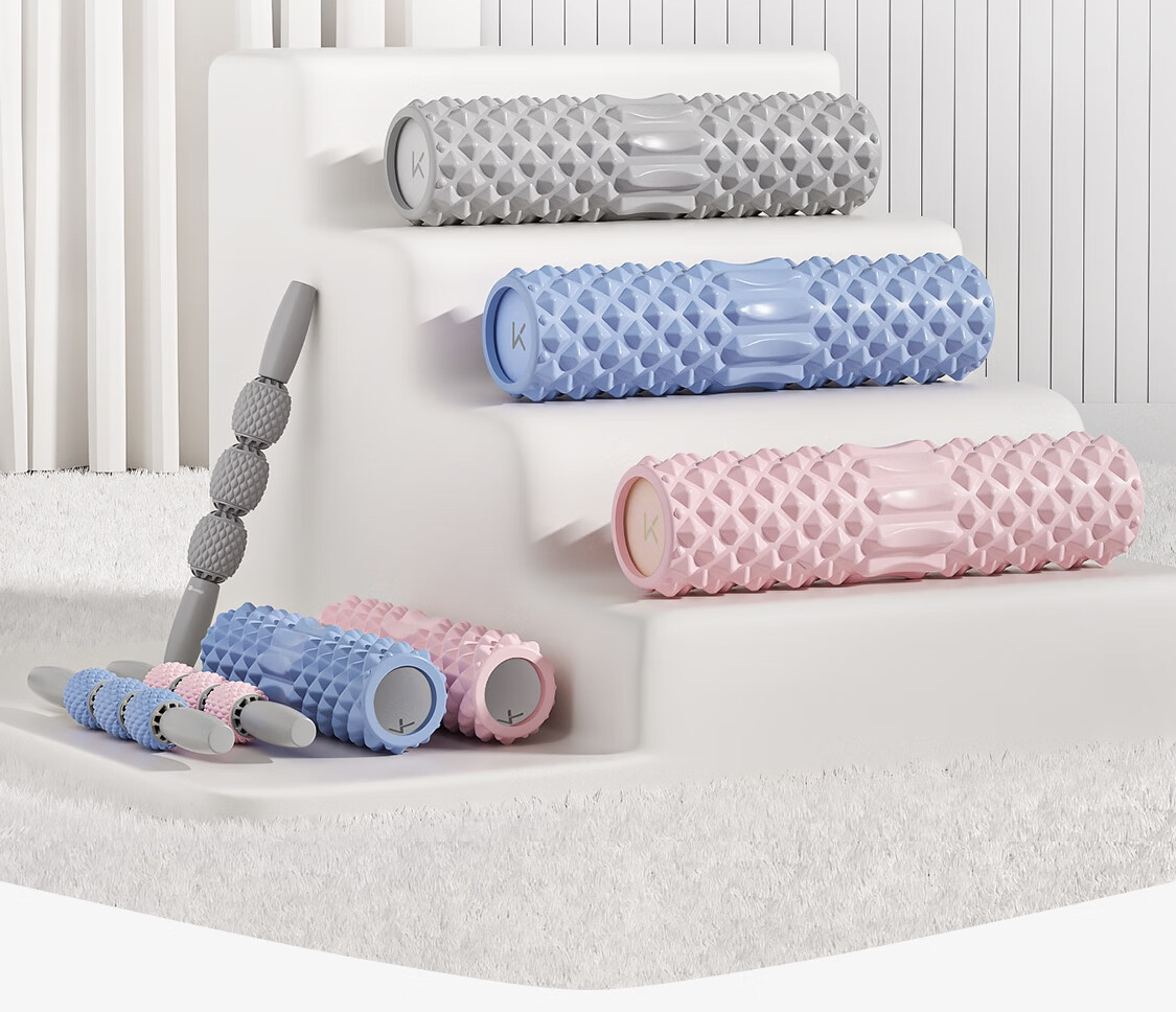 Массажный ролик Keep Foam Roller, для йоги и фитнеса, для расслабления мышц, портативный, цвет вишневый розовый