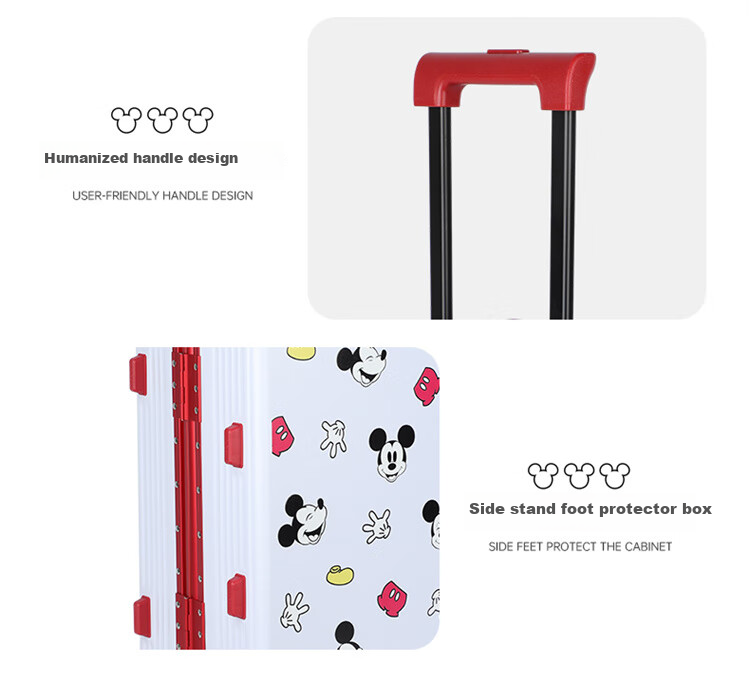 Чемодан Mesuca X Disney Mickey Luggage Print 20-дюймовый, с алюминиевой рамой, для ручной клади