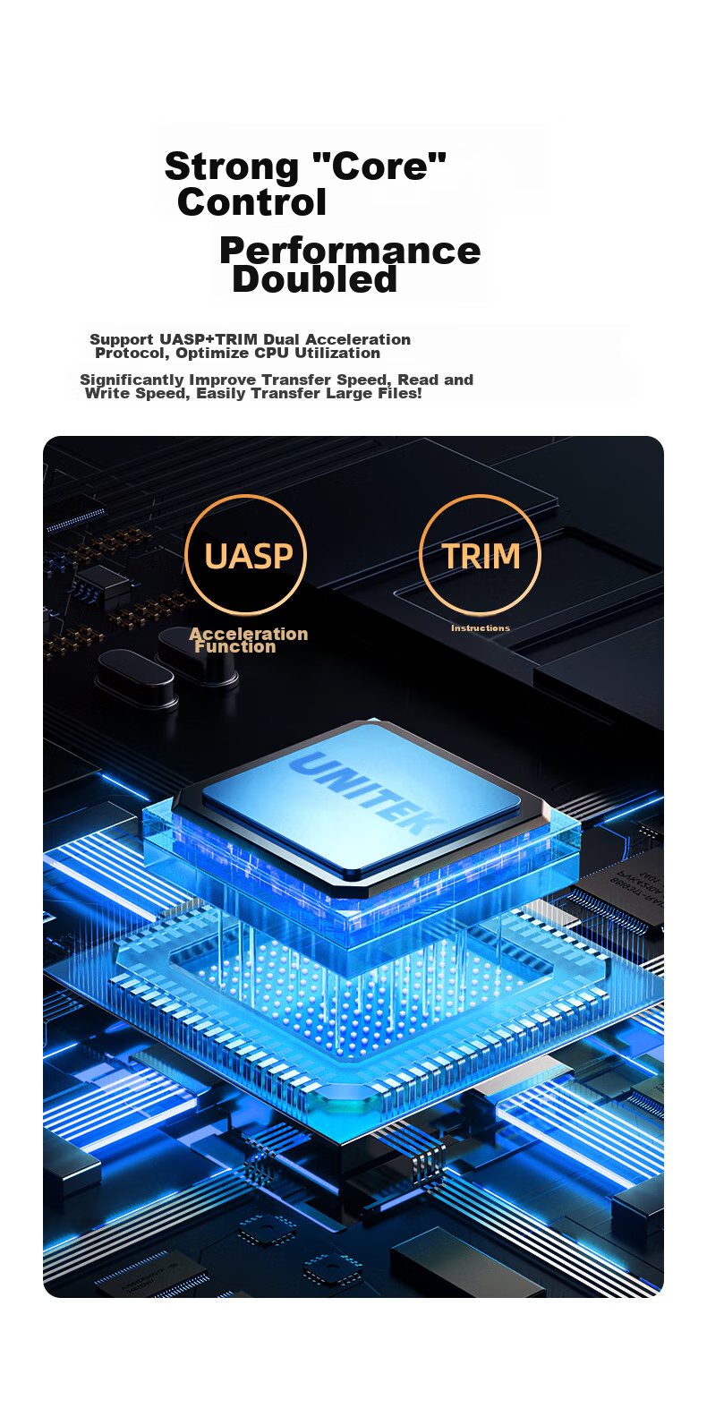 Внешний корпус UNITEK S238B для M.2 NVMe SSD, USB 3.2 Gen 2 Type-C, 10 Гбит/с, алюминиевый сплав, 102x33.8x9 мм, серый