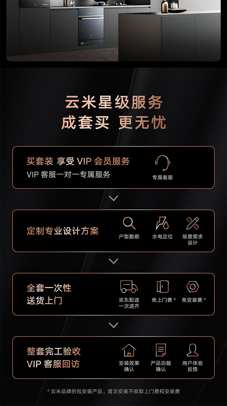 云米（VIOMI）Milano智能厨房套装家用五件套多三件套油烟机 燃气灶洗碗机燃气热水器蒸烤一体机智慧智能互联