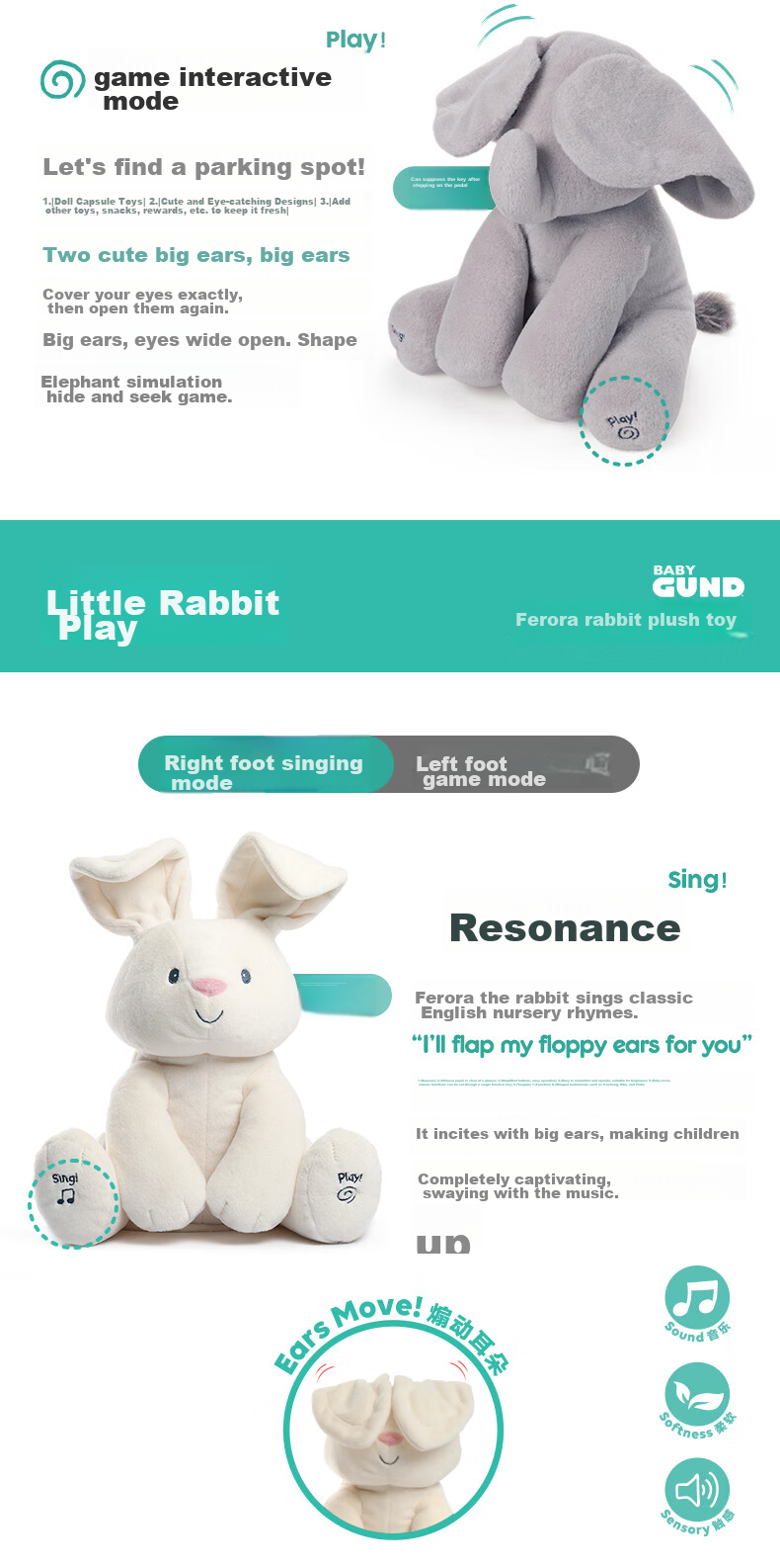 Плюшевая игрушка Gund "Медвежонок на День Рождения", музыкальная, новогодняя, подарок для малыша
