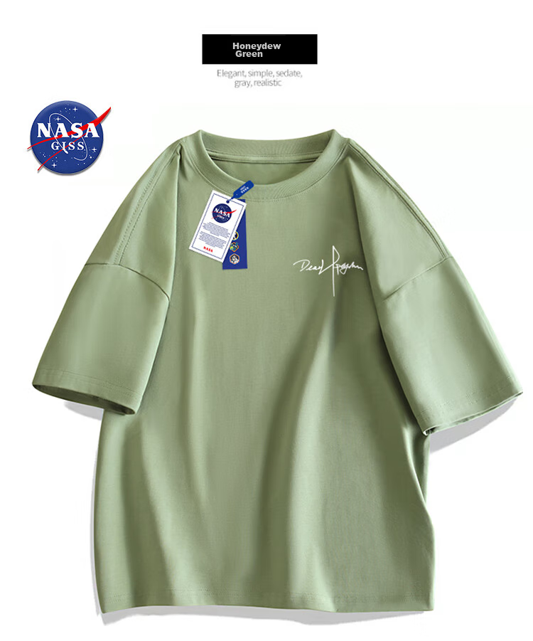 Мужская футболка NASA GISS, трендовая, летняя, из 100% хлопка, с круглым вырезом, принтом, свободного кроя, с коротким рукавом, белая, размер XL