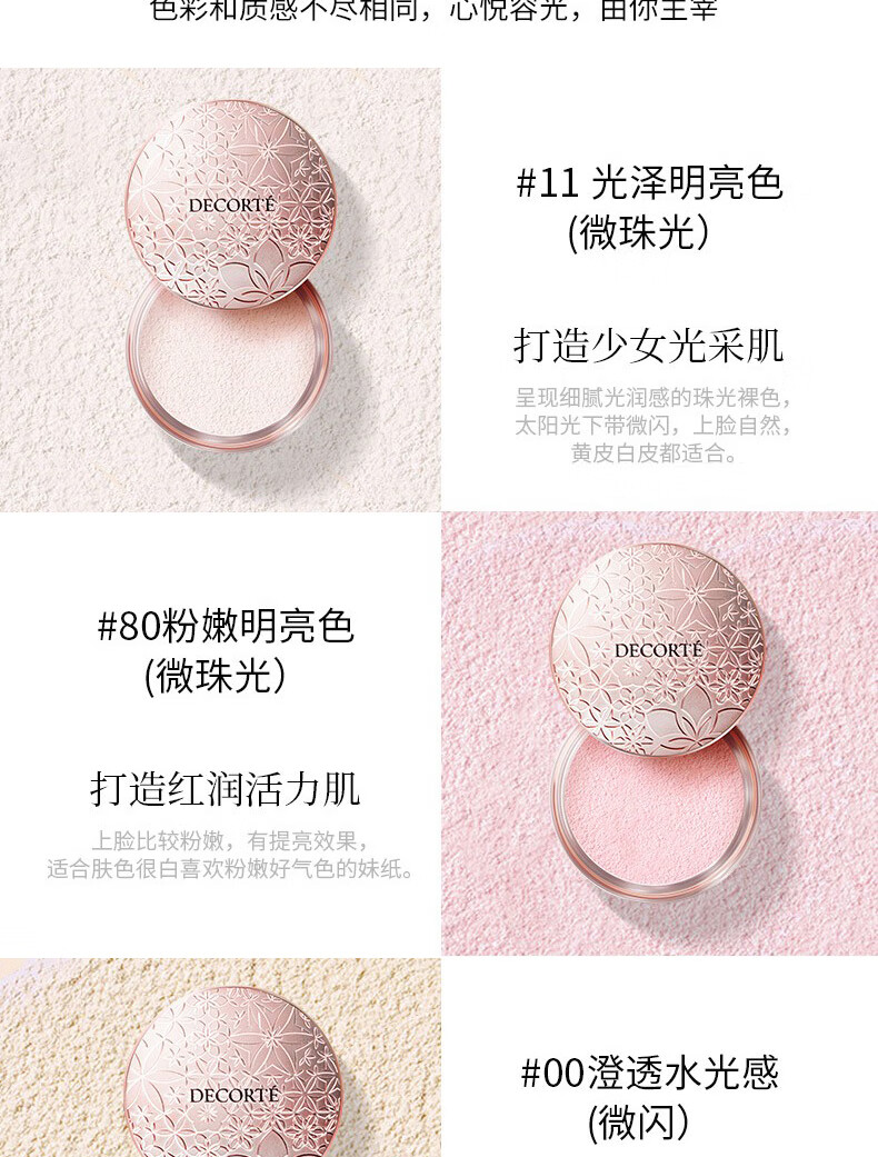 黛珂（COSME DECORTE）散粉白檀舞蝶丝绒蜜粉20g 隐形毛孔控油定妆散粉 80# 珠光红润色