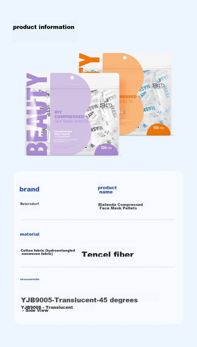 Бумажные маски для лица Beautyblend, 100 шт., для влажного и сухого применения, одноразовые, тенсель