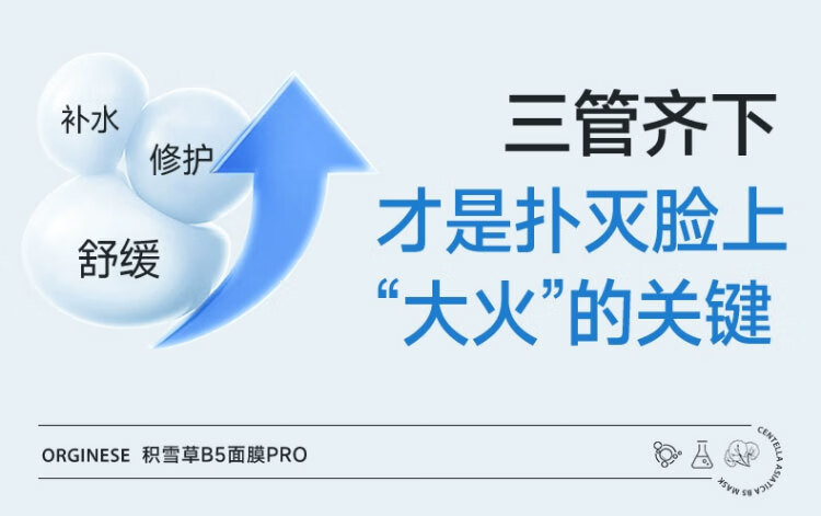 ORGINESEB5积雪草熬夜面膜Pro舒缓修护保湿补水非去非黄暗沉 2盒 【买2送2】到手22片
