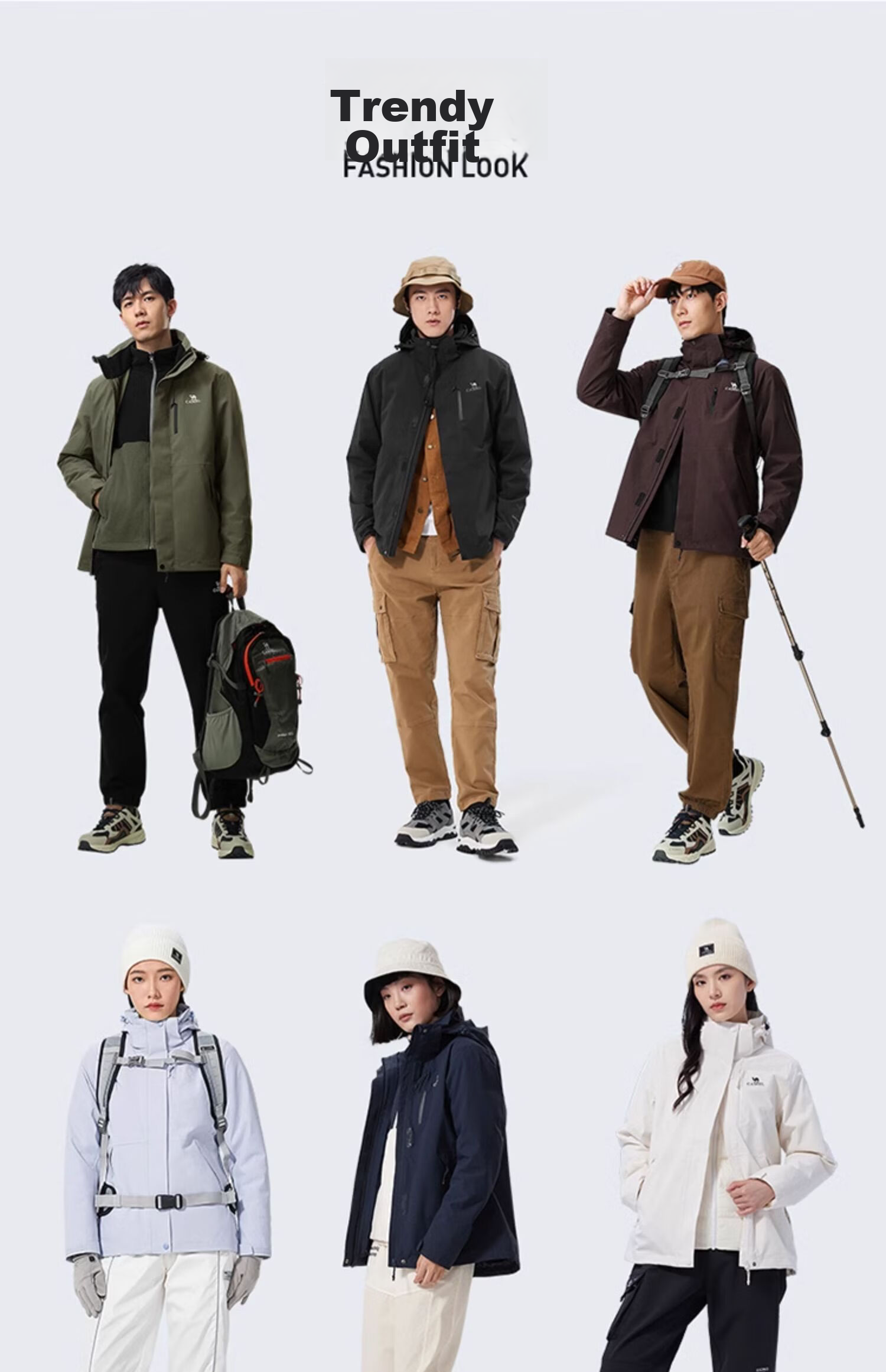 Куртка CAMEL CamelTex Outdoor мужская и женская, ветрозащитная, водонепроницаемая, маслостойкая, трикотажная, 3-в-1, утепленная, для холодной погоды, черная, размер M
