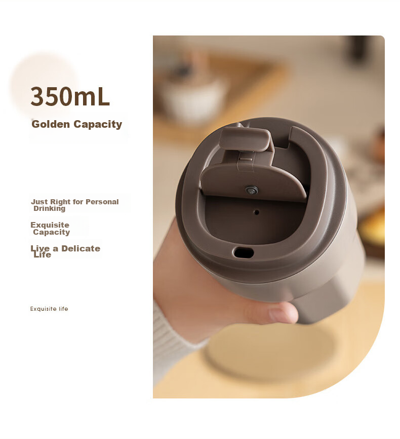 Термокружка ASD Insulated Mug, керамическая, портативная, двойного назначения, RWS35B6WG-IV, 350 мл, цвет "лунно-белый"