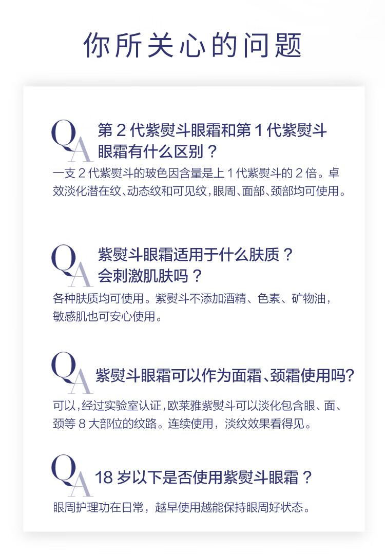 欧莱雅紫熨斗眼霜2.0 20ml 玻色因淡化细纹黑眼圈护肤品情人节新年礼物
