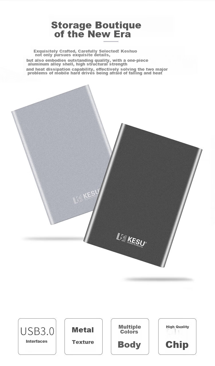 Внешний жесткий диск KESU 500 ГБ, портативный, USB 3.0, большой емкости, механический, для ноутбуков и телефонов, 2,5 дюйма, для хранения данных дома и в офисе