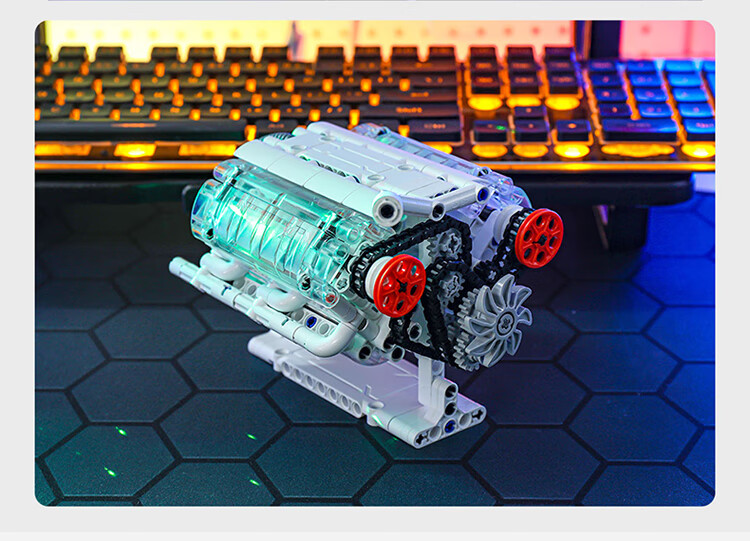 Конструктор ONEBOT V6 Engine Model, сборная модель двигателя, 14+, 400+ деталей, подарок