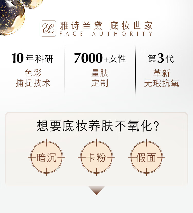 雅诗兰黛沁水粉底液60#瓷白冷调(1C1)30ml化妆品套装礼盒生日礼物送女友