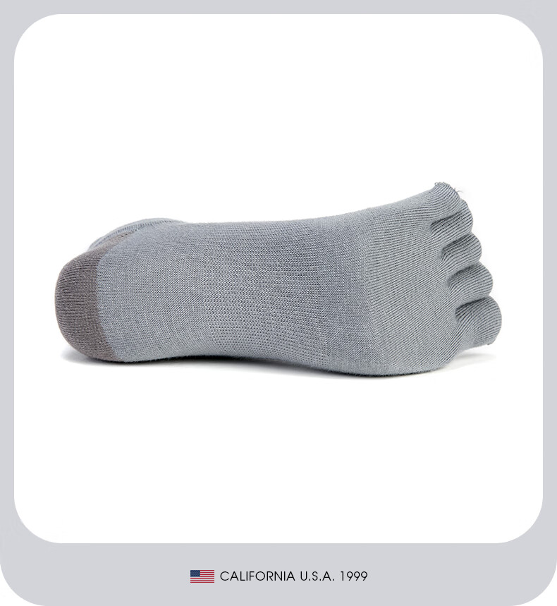 Носки TFO Competition-Grade Quick-Dry Five-Toe Socks, мужские, серые, размер M