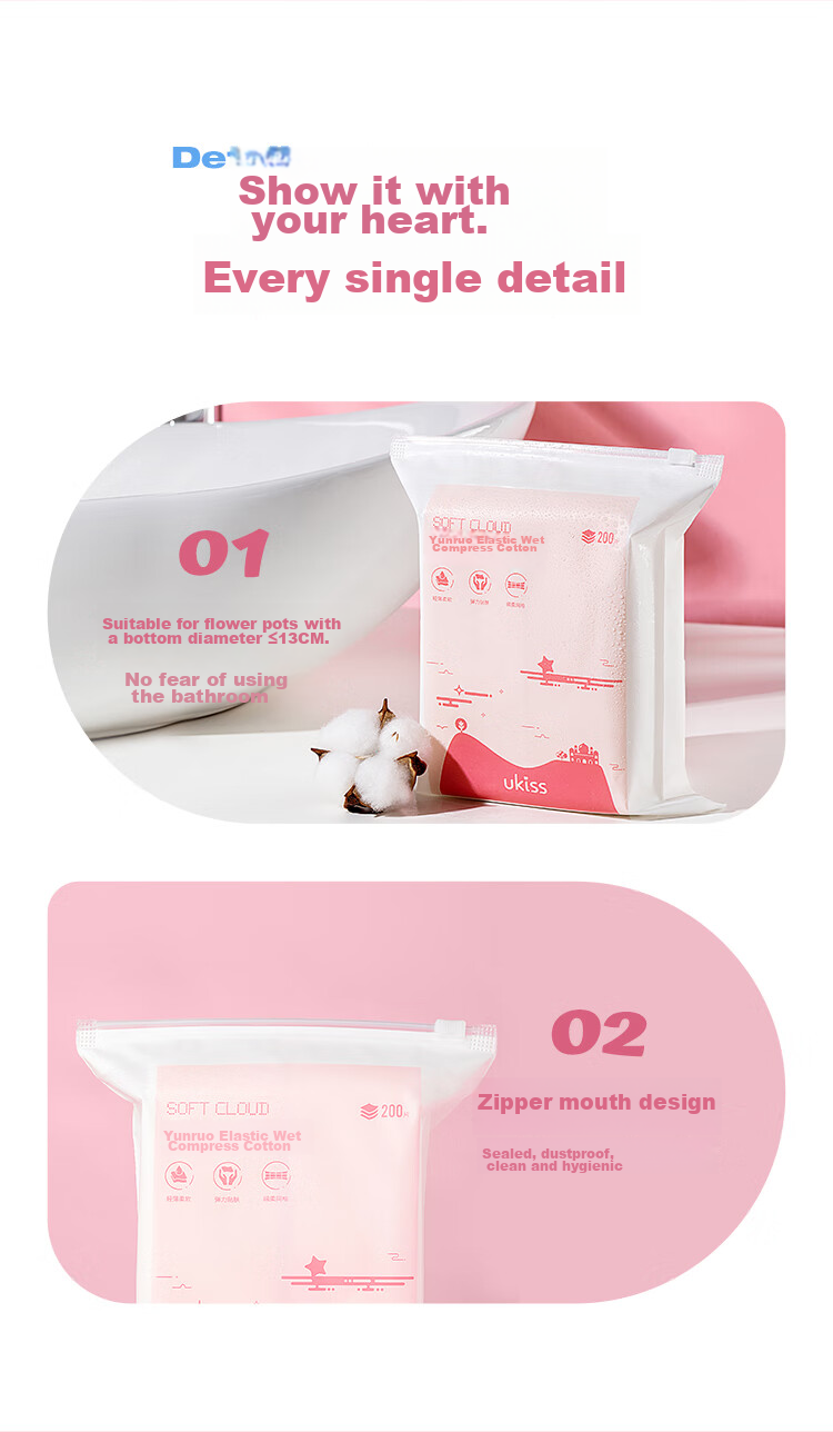 Ватные диски Ukiss Cloud-Soft Elastic Wet Cotton Pads 200 шт.