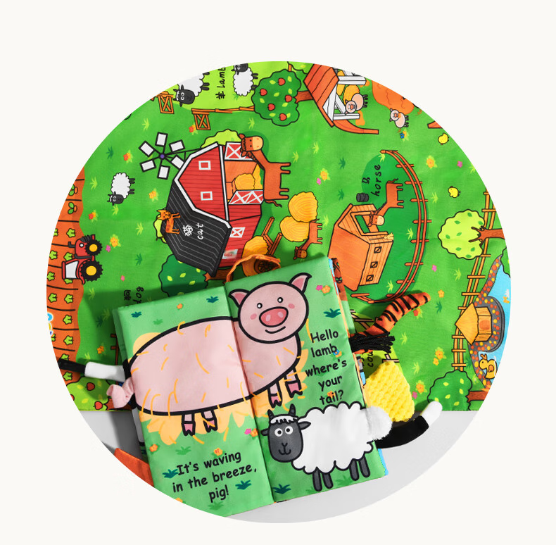Развивающая 3D книжка-игрушка Jollybaby для малышей от 0 до 1 года, интерактивная, с сенсорными элементами и подвесками, подарочный набор
