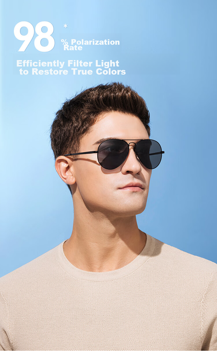 VEGOOS Солнцезащитные очки Авиаторы Polarized sunglasses for Men, Classic Aviator Style, Frog-Eye Glasses, Stylish Driving Sunglasses
