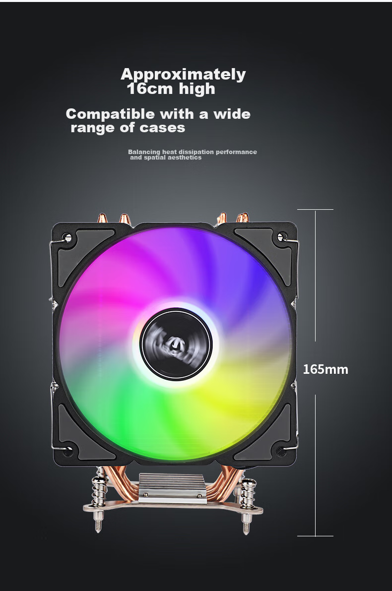 Кулер для процессора BUABALUS T61, 6 тепловых трубок, воздушное охлаждение, RGB подсветка, для Intel LGA1700/1200/1151
