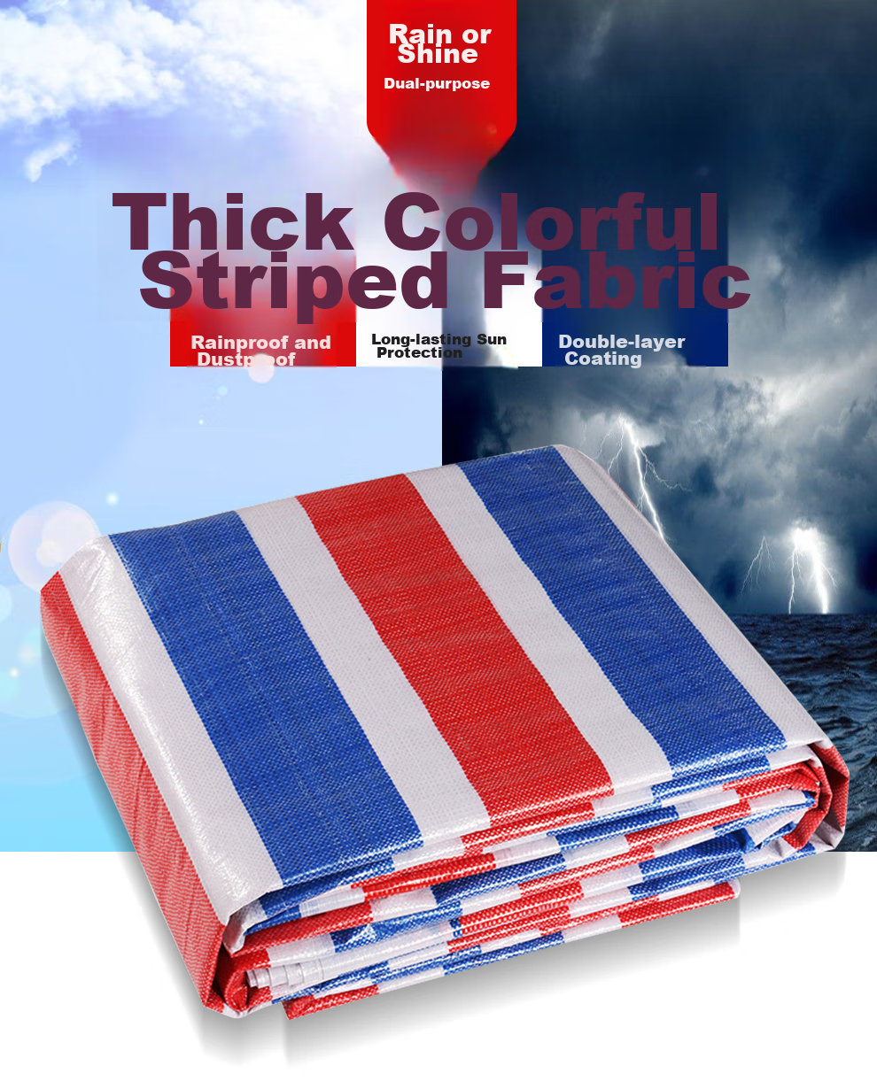 Тент-тент "QL Colorful Striped Plastic Sheet", утолщенный, водонепроницаемый, для строительства, грузовиков, навес от солнца, 4м*6м