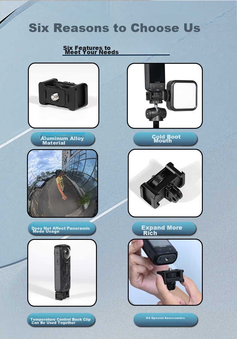 Быстросъемный кронштейн Qiye для панорамной экшн-камеры Insta360 X4, с интерфейсом GoPro, штатив
