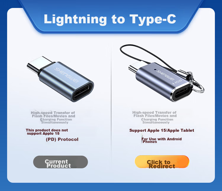 Переходник Type-C на Lightning