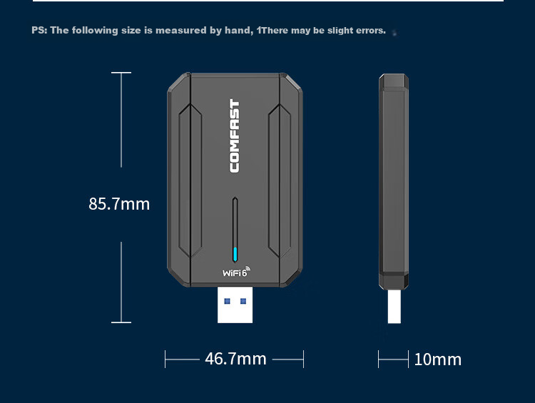 COMFAST AX5400M Gigabit Driverless USB WiFi 6 Адаптер для Компьютера, Беспроводной Сетевой Приемник CF-972AX